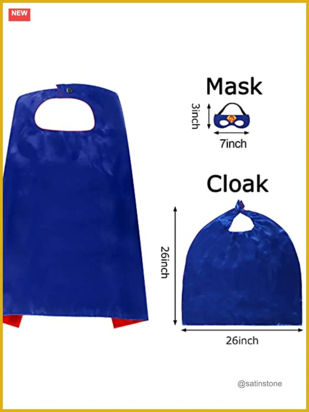 Superhero Capes & Masks Set for Kids 4-12, Satin Capes, Pretend Play Costume